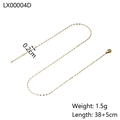 Detailed size view of a 0.2cm wide gold snake chain necklace with dimension markings - LX00004D (Ultra Thin Chain)