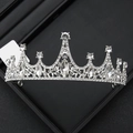 Elegant silver bridal tiara crown with sparkling rhinestones for wedding and prom - 2# Multi-Crest Elegant Tiara Style (Silver)