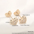 Exquisite 18k gold plated heart studs with AAA cubic zirconia in copper - Heart