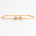 Elastic gold metal spring waist belt with sparkling rhinestone infinity buckle detail - 19416 Gold Figure 8 Rhinestone Buckle