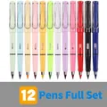 Inkless eternal pencil set of 12 vibrant colors with metal clips for writing and drawing - Macaron Full Set / Macaron Color