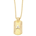 Gold stainless steel ball chain necklace with sparkling letter A pendant for women - Letter A