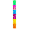 Stack of six colorful translucent bear-shaped highlighters in green, pink, and blue tones - Bulk Packaging / Transparent Bear Shape