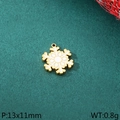 Golden and white snowflake pendant charm in stainless steel for DIY jewelry making - Snowflake Shape Style (KLJ10447-ZLA)