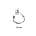 Polished silver stainless steel 15mm C-shaped stud earrings for DIY jewelry making - 15mm / Steel
