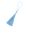 Pompon soyeux bleu clair pour marque-pages en résine et projets d'artisanat créatif - Gland Bleu Ciel