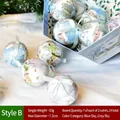 Set di 14 palline di Natale in schiuma blu e grigie con motivi di neve nordica - Stile A02 (Scatola da 14)/Scena Innevata Blu Grigio