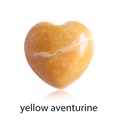 Polished yellow aventurine heart stone with natural textures and glossy finish - Yellow Aventurine