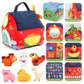 Educational farm house cloth toy set with soft animals and sensory activities - 959 Number Cognition Style (Windmill)