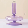 Portacandele minimalista in vetro viola per decorazione, altezza 11cm, apertura di 2,3cm - Strato Singolo / Viola