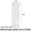 Vertical striped acrylic flower vase, 40cm high clear hydration bucket for florists - Vertical Striped Straight Bucket (12*40cm); Flower Bucket