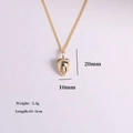 Collier avec pendentif fraise plaqué or 18 carats poli et chaîne de 45 plus 5 cm - Collier Fraise