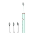Mint green sonic electric toothbrush set with four brush heads and rose gold button detail - 101 Green (4 Heads)