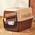 Medium beige pet travel carrier 66x48x43cm with wire door for cats and dogs up to 20kg - Small 48*32*30 / Dark Coffee