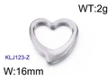 Polished silver stainless steel heart pendant, 16mm width hollow heart jewelry charm - Silver Heart Charm 16mm(KLJ123-Z)