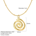 Minimalist golden titanium steel snake chain necklace with a conch pearl shell pendant - Gold-Threaded Necklace (G5)