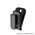 Car sun visor sunglasses holder clip in matte grey and black finish for vehicle use - Grey With Black Base