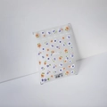 Stickers nail art fleurs TS-2233 avec motifs orange et violets sur fond blanc uni - Fleur Flottante de Minuit (TS-2233)