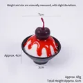 Modèle de bol de glace pilée à la cerise de 7 cm pour vitrine de pâtisserie - Sans Boucle / 7cm de Diamètre / Cerise Violette