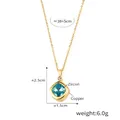 Size chart for copper jewelry set featuring a zircon pendant with 38+5cm chain length - Gold Light Blue Zircon Necklace