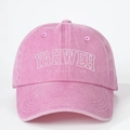 Rosa gewaschene Baumwoll-Baseballkappe mit YAHWEH Stickerei und verstellbarem Riemen - Einheitsgröße / Rosa