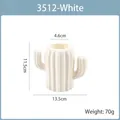 Vase en plastique blanc en forme de cactus, décor de bureau nordique minimaliste - 3512 Cactus / Blanc