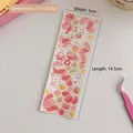 Cute pink laser stickers with rabbits and bows for DIY journals, 5x14.5cm size - 11# Pink Ribbon Series (Loose Leaf)