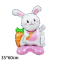 Standing white bunny balloon holding a carrot for Easter party decoration, 35x60cm size - Standing Little Bunny