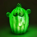 Cute green cactus LED night light with soft glowing effect and a cartoon face design - Big Head Cactus