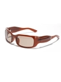 Retro rectangle sunglasses with brown frames and light tea-colored lenses for women - Caramel color