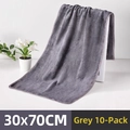 Lot de 10 chiffons de nettoyage en microfibre gris 30x70cm absorbants et sans traces - Gris 30x70CM Épaissi (10 Pièces)