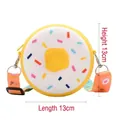 Yellow donut silicone mini crossbody purse for kids with Hello text and adjustable strap - Donut Yellow