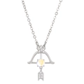Silver bow and arrow constellation necklace with moonstone pendant and crystals - Sagittarius (K-1486)