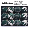 Set of 12 dark green flocked 8cm Christmas balls with silver patterns in a display box - Dark Green