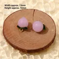 Pfirsich-Glasanhänger in Rosa mit grünen Blättern für DIY Schmuckherstellung - 1# Grünes Blatt Rosa Pfirsich