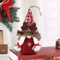 Gnomo di Natale con cappello a fiocco di neve, corna di alce e treccine bianche - Femmina/Rosso