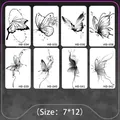 Set of 8 waterproof butterfly temporary tattoos featuring realistic and artistic designs - Minimalist Butterfly