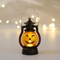 Halloween pumpkin lantern with LED light and black frame for festive decoration - Style C