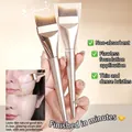 Flat foundation brush set with champagne gold handles and dense gradient fiber bristles - G1135 Seamless Crescent Foundation Brush (1pc)