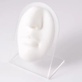 White silicone nose and lip piercing model with clear acrylic stand for display - White-Face with Stand