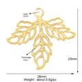 Golden hollow maple leaf pendant with fine veins and a 2mm top loop for DIY jewelry - Leaf Hollow / Gold