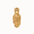 Vintage-Anhänger Hand der Fatima aus 18k vergoldetem Edelstahl mit bösem Auge - Gold