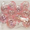 Pink iridescent sphere cake toppers in clear packaging for birthday party desserts - Iridescent Pink Ball Set (L)