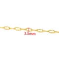 Golden heart-shaped stainless steel chain link for DIY jewelry, 3.5mm width specification - Vacuum 18K Gold Oval Sun Flower Chain 3.5mm
