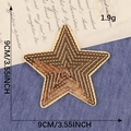 Golden sequin star patch for clothing with 9cm diameter and 1.9g lightweight design - Gold