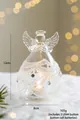Luminous glass angel christmas decoration with white glitter relief and 12cm height - Angel Ornament Style C (12cm) / 12x8cm