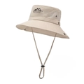 Chapeau de soleil beige avec maille respirante et mentonnière réglable - Taille unique / Beige Clair