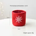 Cubre pie de árbol de Navidad en fieltro rojo con bordado de copo de nieve decorativo - Rojo