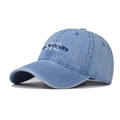 Gorra de béisbol de mezclilla lavada azul claro con bordado de New York City - Azul Denim
