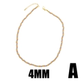 Retro beaded necklace featuring 4mm gold, silver, and rose gold tri-color metallic beads - Style A-4mm Bead Diameter